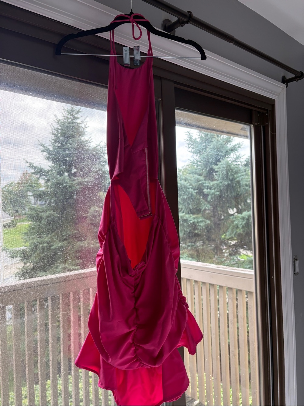 Satin Halter Ruffled Mini Dress - Picture 3 of 4